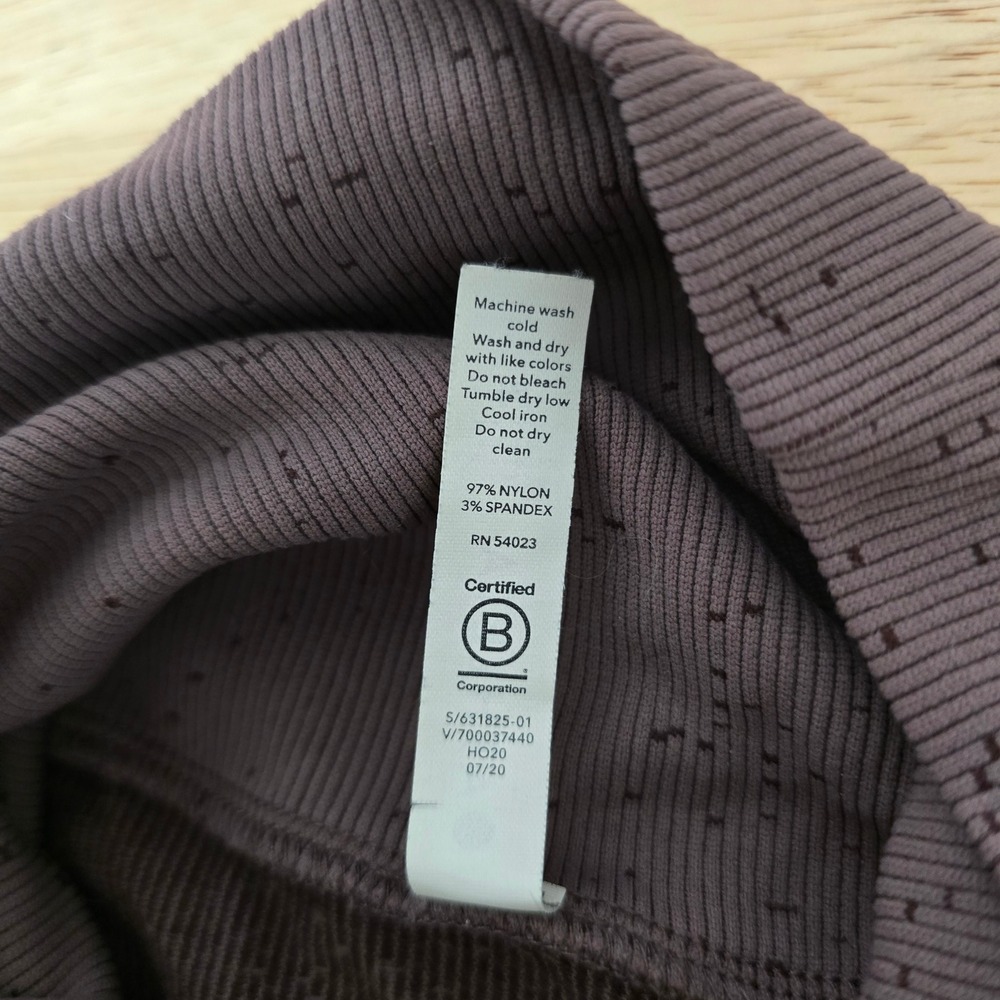 Athleta Momentum Ombre Ribbed Turtleneck Top Brown Black Long Sleeve 631825 M‎ - Picture 4 of 8